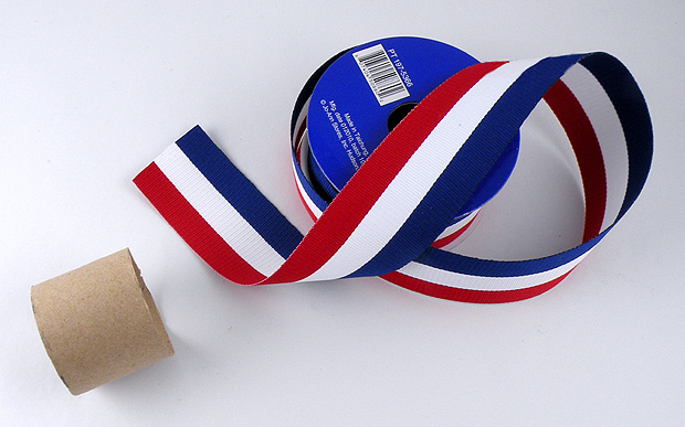 red, white and blue ribbon