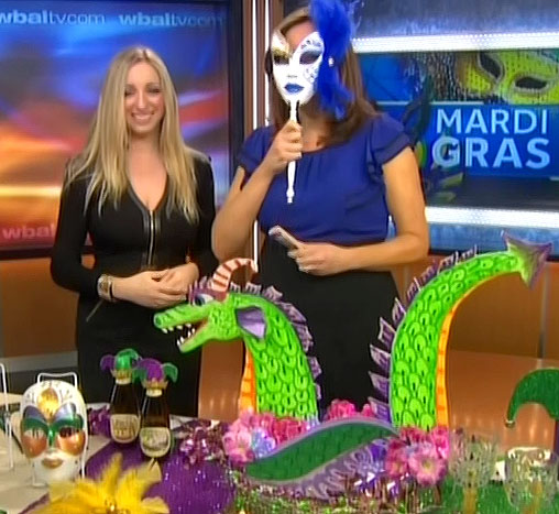 Mardi Gras Decorations on TV Segement with Gina Tepper