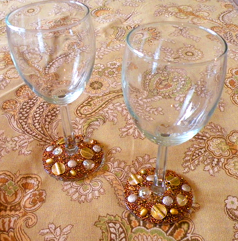 decorated wine glasses