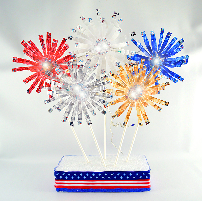 Colorfull Plastic Fireworks Decorations Made From Water Bottles