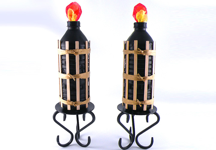 DIY Water Bottle Flameless Tiki Torches