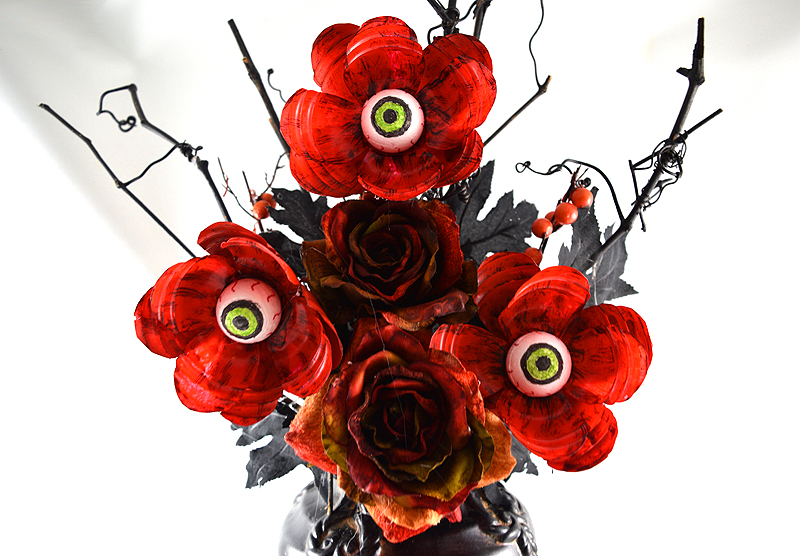 DIY Halloween Eyeball Flowers