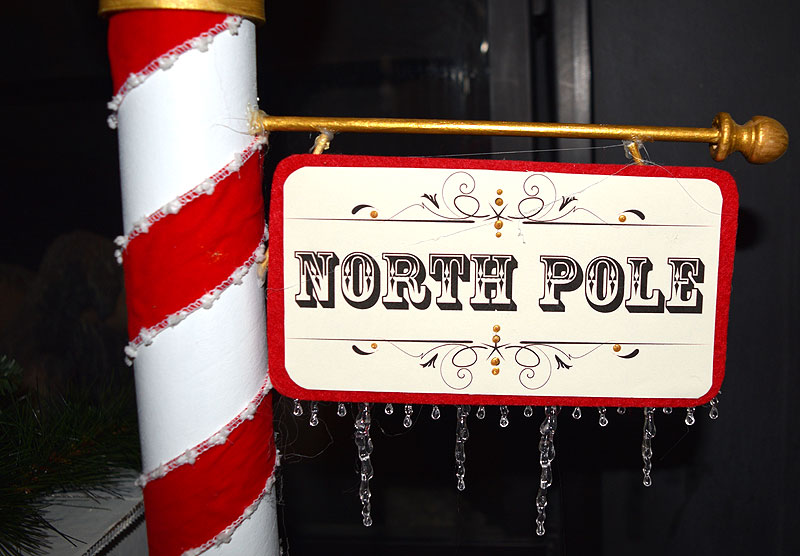 DIY North Pole Decoration with Sign
