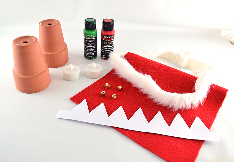 DIY Elf and Santa Hat Decorations Materials