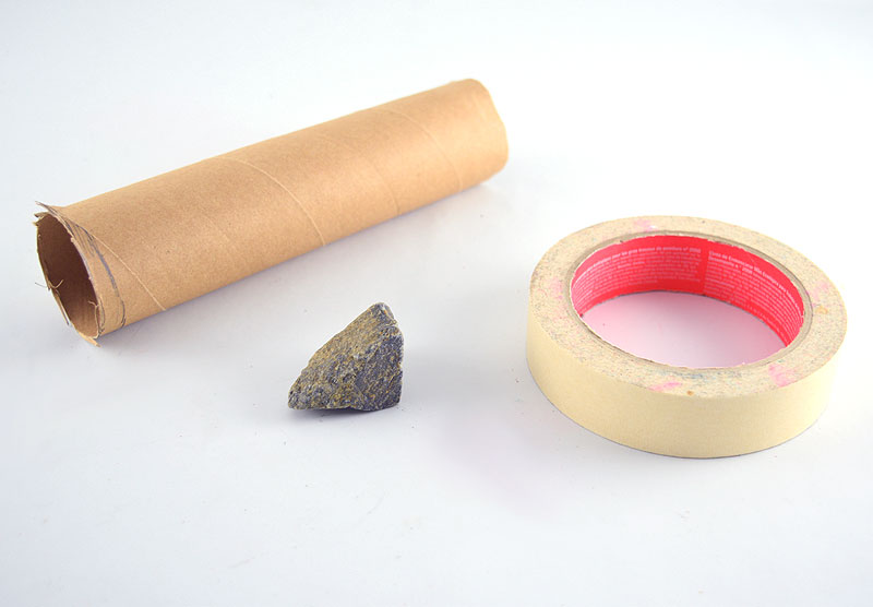 Paper tube, rock and tape