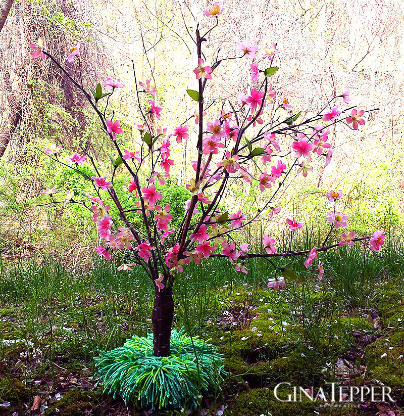 DIY Cherry Blossom Tree made from brances and tissue paper