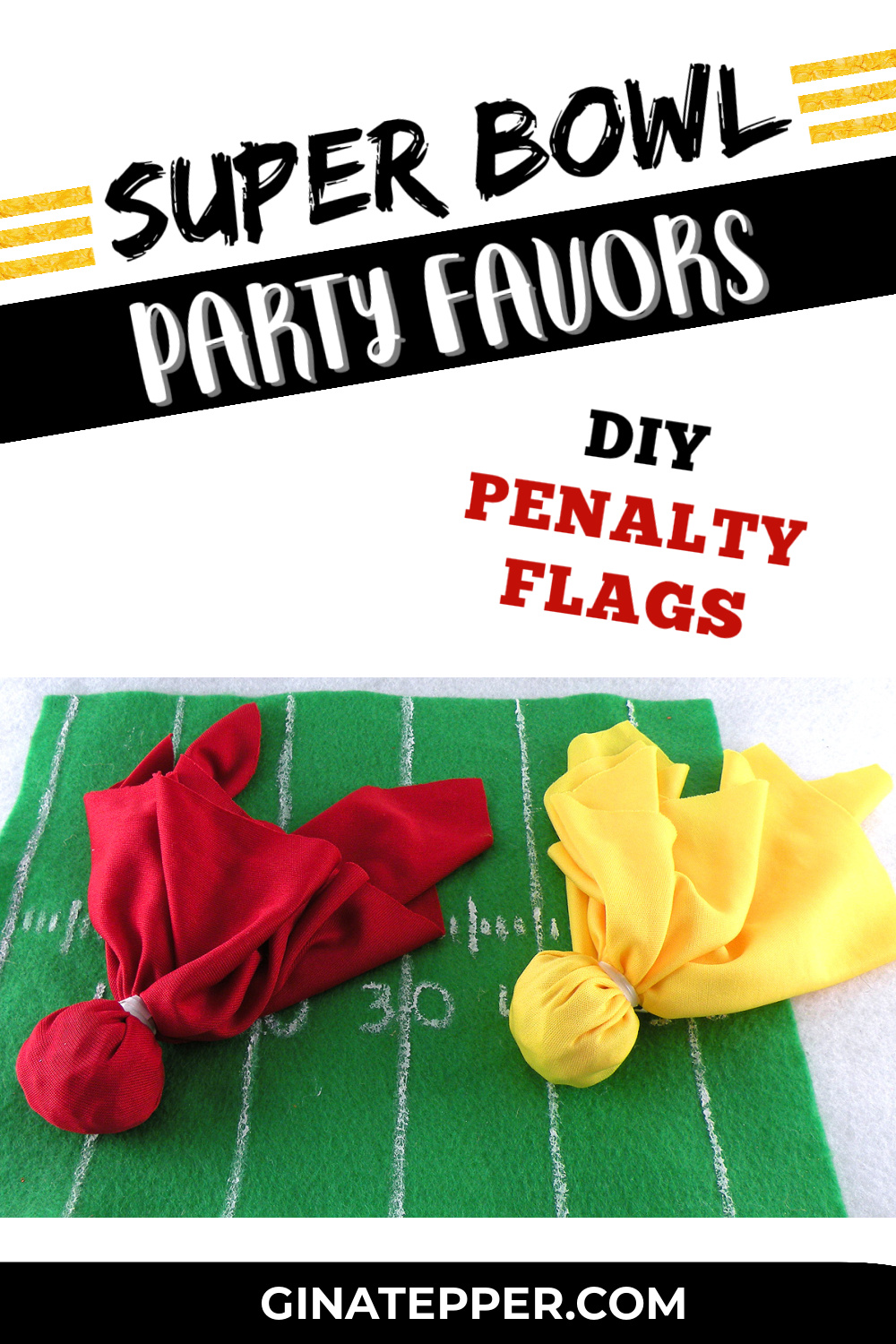 DIY Penalty Flags Super Bowl Party Favors