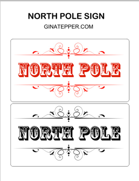North Pole Sign red and black