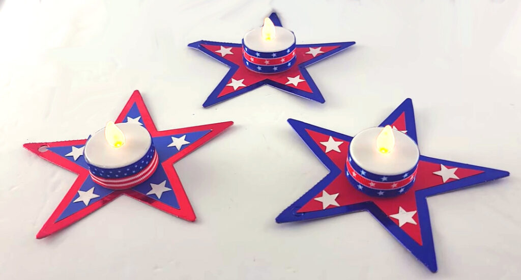 4th of July candle ideas patriotic star candle holders DIY