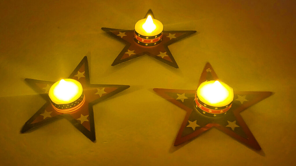 4th of July candle ideas patriotic star candle holders with LED tea lights