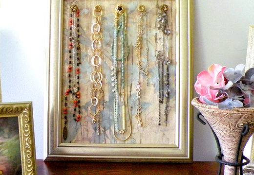 Necklace Holder Frame with Hanging long necklaces