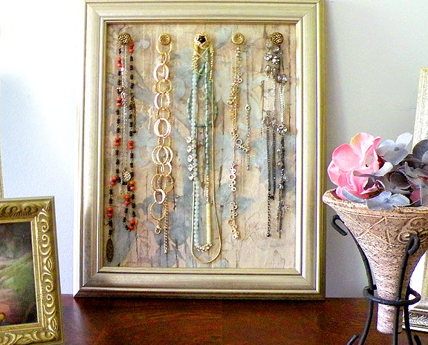 Necklace Holder Frame with Hanging long necklaces