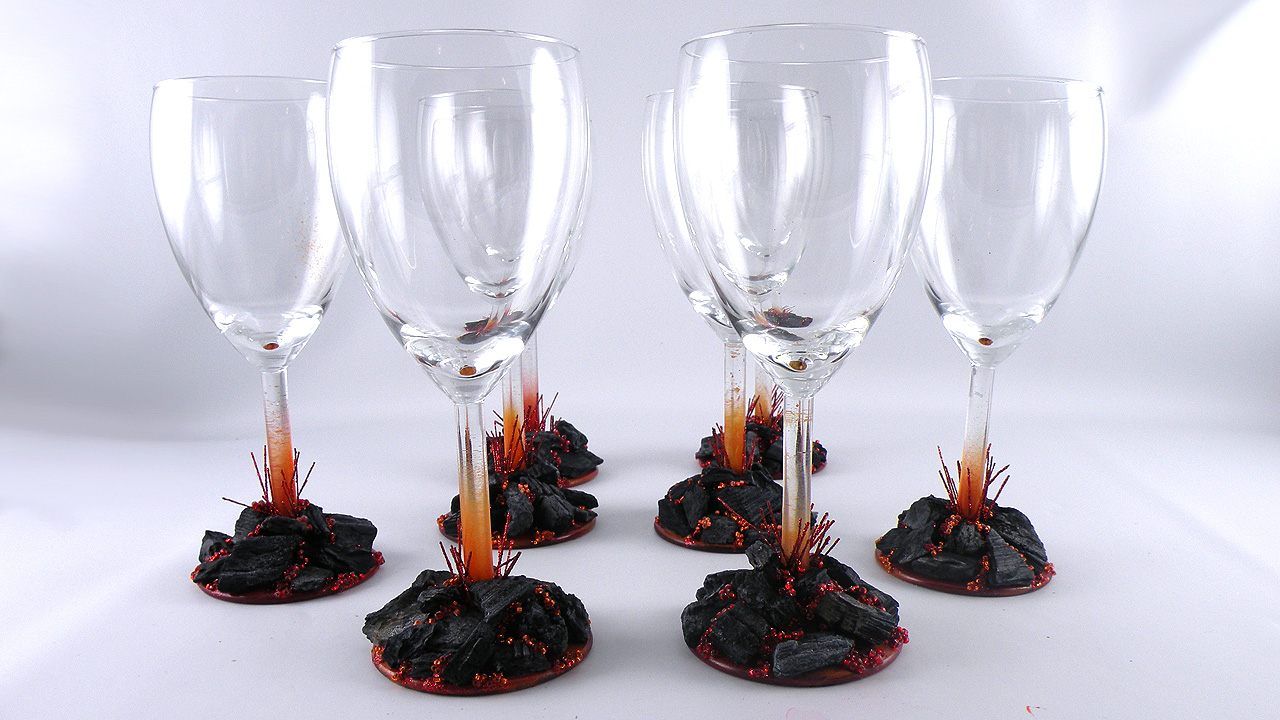 DIY Volcano Wine Glasses Gina Tepper