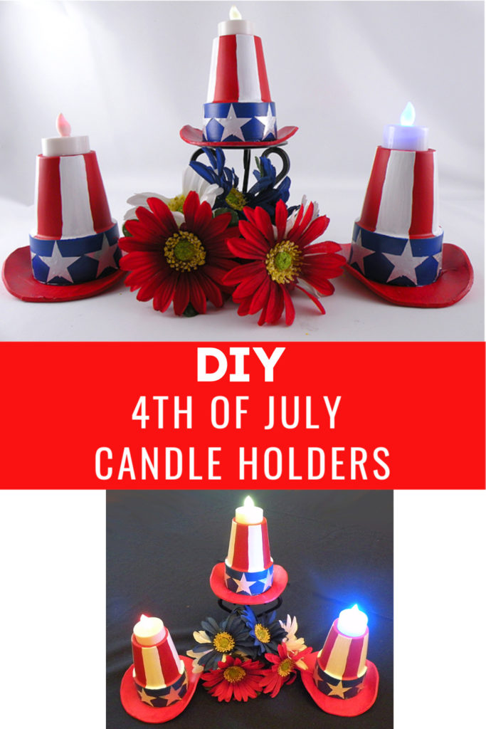 DIY 4th of July Decorations (Uncle Sam Hat Candle Holders)