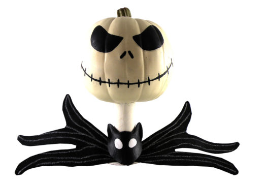 Jack Skellington Head made from a white pumpkin