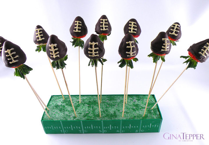 chocolate covered strawberry footballs