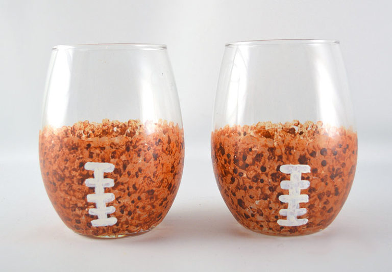 DIY Football Party Decorations Football Glasses Gina Tepper