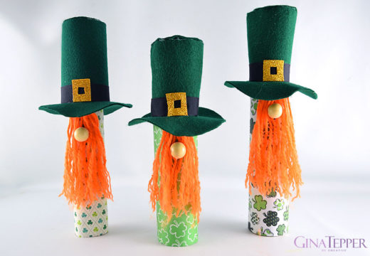 Three St. Patrick's Day Gnomes with orange beards and green hats