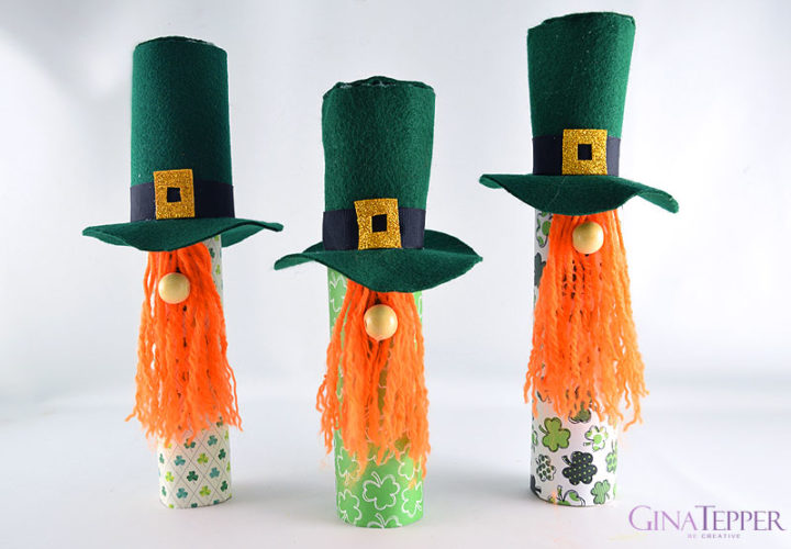 Three St. Patrick's Day Gnomes with orange beards and green hats