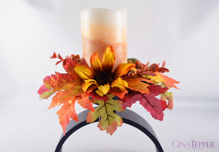 How to Make a Fall Candle Ring (Dollar Tree DIY) Gina Tepper