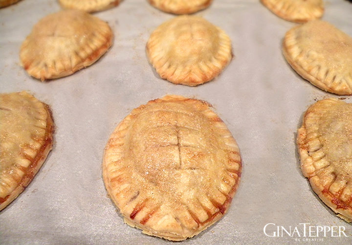 Football shaped apple pies