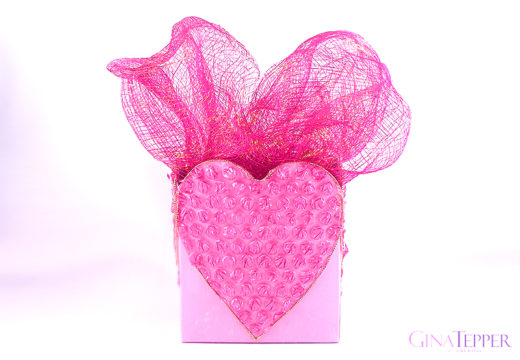 Painted Bubble Wrap Valentine's Box