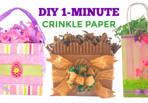 DIY crinkle paper shred filler for boutique gift bags