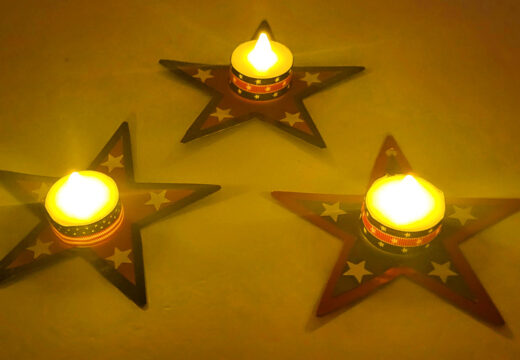 4th of July candle ideas patriotic star candle holders with LED tea lights